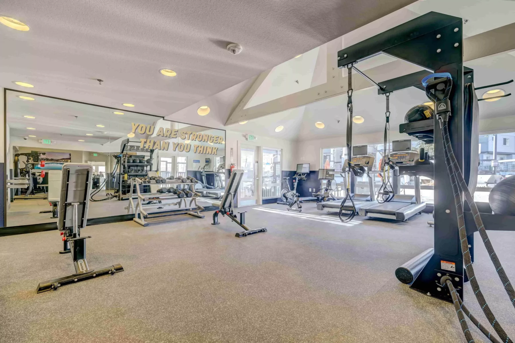 Fitness center with strength training and cardio equipment